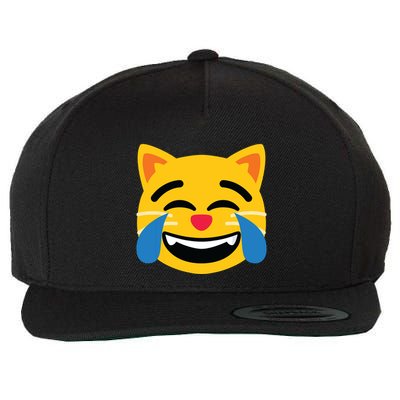 Emoticon Cat Face With Tears Of Joy Wool Snapback Cap