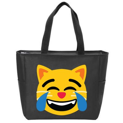 Emoticon Cat Face With Tears Of Joy Zip Tote Bag