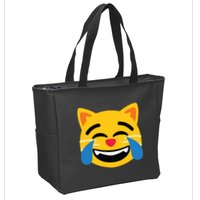 Emoticon Cat Face With Tears Of Joy Zip Tote Bag