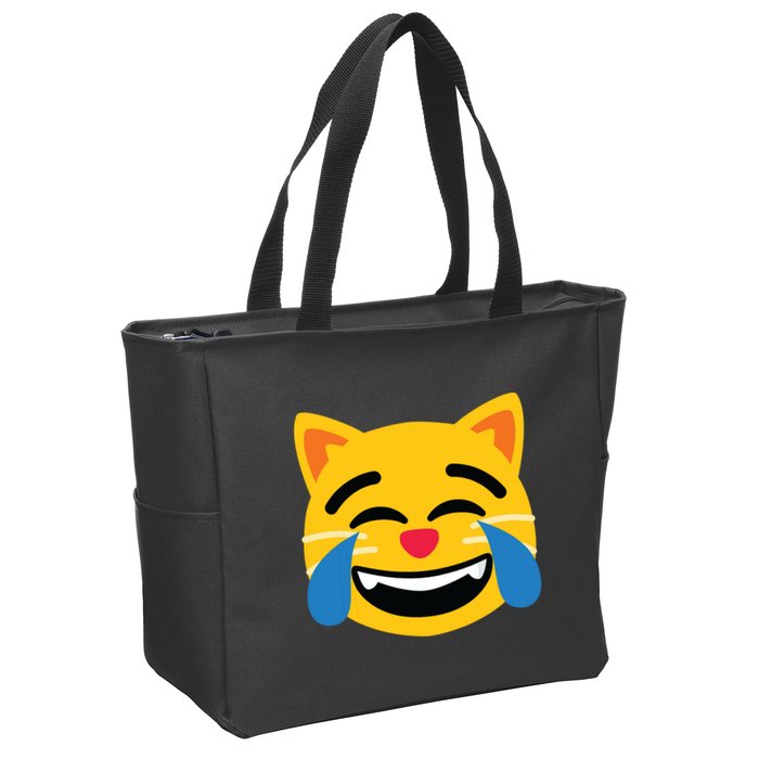 Emoticon Cat Face With Tears Of Joy Zip Tote Bag