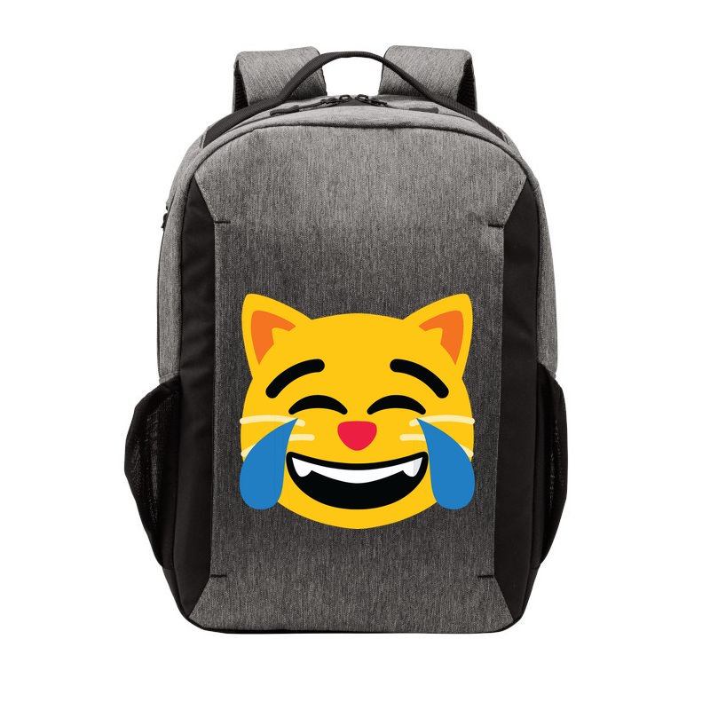 Emoticon Cat Face With Tears Of Joy Vector Backpack