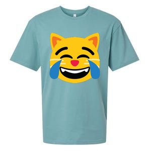 Emoticon Cat Face With Tears Of Joy Sueded Cloud Jersey T-Shirt