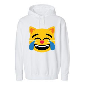 Emoticon Cat Face With Tears Of Joy Garment-Dyed Fleece Hoodie