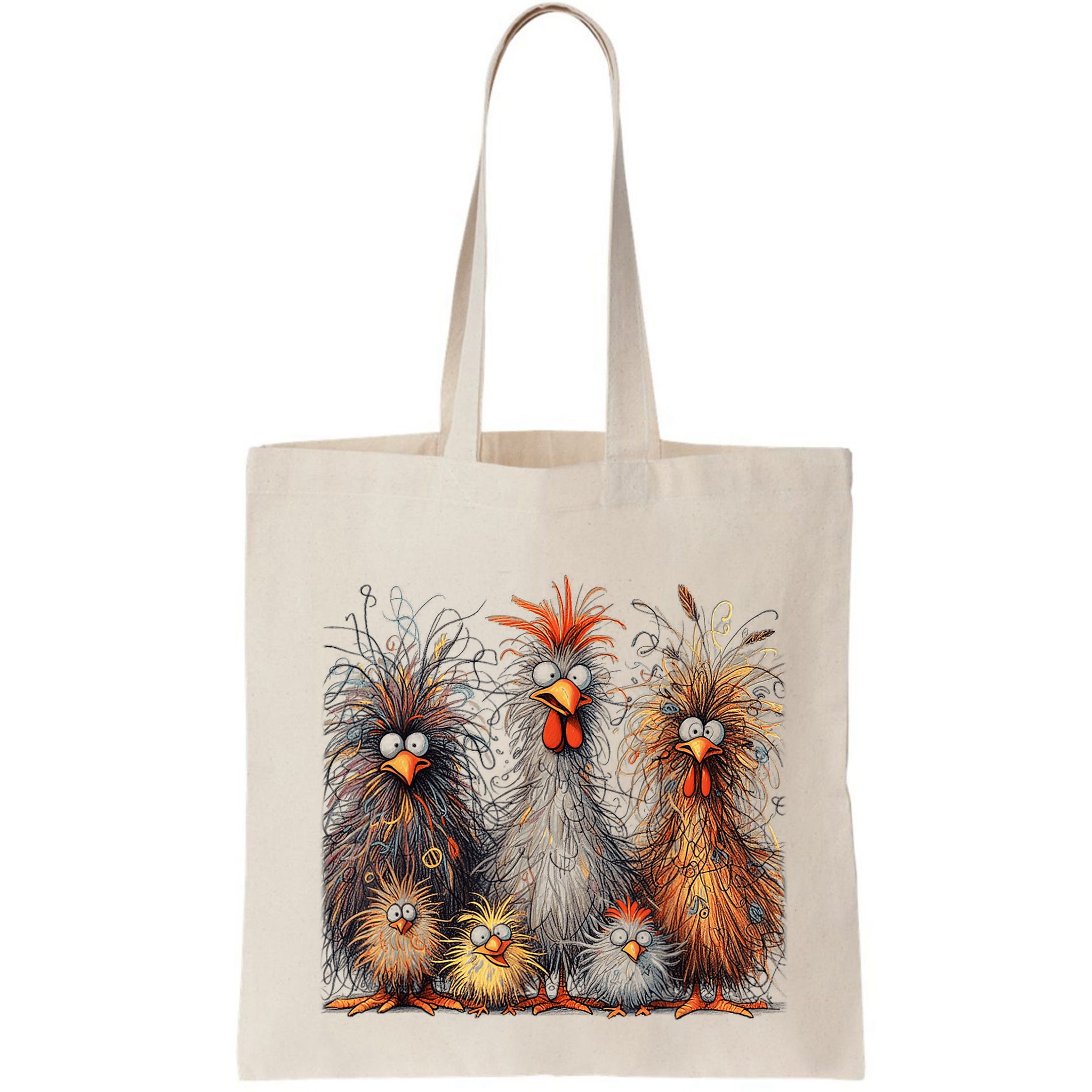 Eagerlys Colorful Funny Chicken Art Crazy Chicken Family Bag