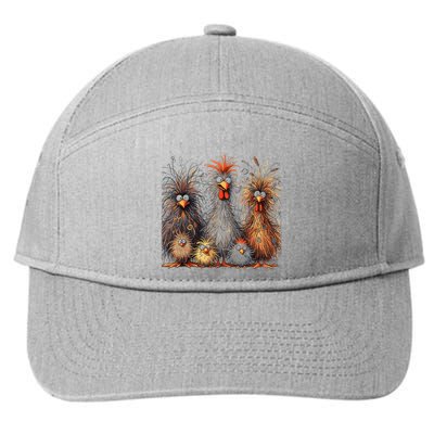 Eagerlys Colorful Funny Chicken Art Crazy Chicken Family 7-Panel Snapback Hat