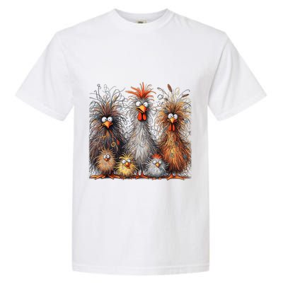Eagerlys Colorful Funny Chicken Art Crazy Chicken Family Garment-Dyed Heavyweight T-Shirt