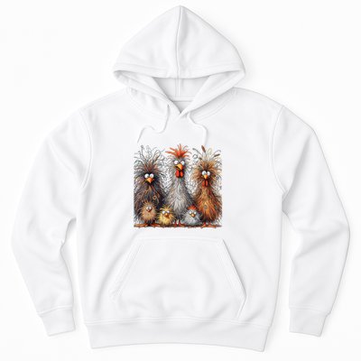 Eagerlys Colorful Funny Chicken Art Crazy Chicken Family Hoodie