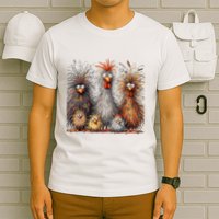 Eagerlys Colorful Funny Chicken Art Crazy Chicken Family T-Shirt