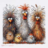 Eagerlys Colorful Funny Chicken Art Crazy Chicken Family Tall T-Shirt
