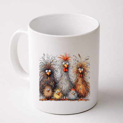 Eagerlys Colorful Funny Chicken Art Crazy Chicken Family Mug