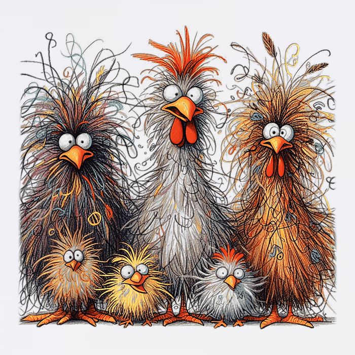 Eagerlys Colorful Funny Chicken Art Crazy Chicken Family Flatbill Hat