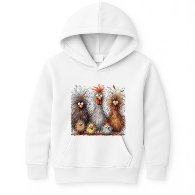 Eagerlys Colorful Funny Chicken Art Crazy Chicken Family Kids Hoodie
