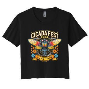 Entomology Cicada Fest 2024 Broods Xix & Xiii Love Women's Crop Top Tee