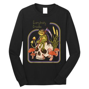 Everybody Croaks Frog Skull Mushroom Everybody Croaks Long Sleeve Shirt