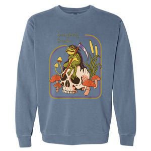 Everybody Croaks Frog Skull Mushroom Everybody Croaks Garment-Dyed Sweatshirt