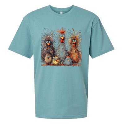 Eagerlys Colorful Funny Chicken Art Crazy Chicken Family Sueded Cloud Jersey T-Shirt