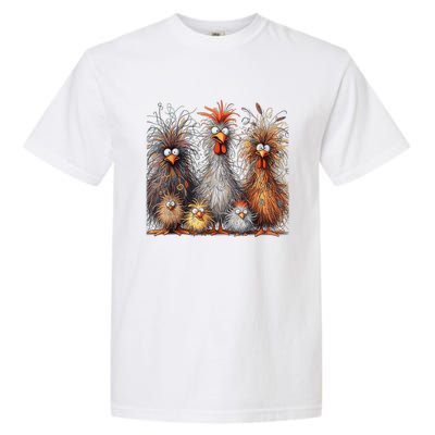 Eagerlys Colorful Funny Chicken Art Crazy Chicken Family Garment-Dyed Heavyweight T-Shirt