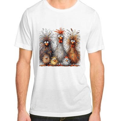 Eagerlys Colorful Funny Chicken Art Crazy Chicken Family Adult ChromaSoft Performance T-Shirt