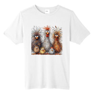 Eagerlys Colorful Funny Chicken Art Crazy Chicken Family Tall Fusion ChromaSoft Performance T-Shirt