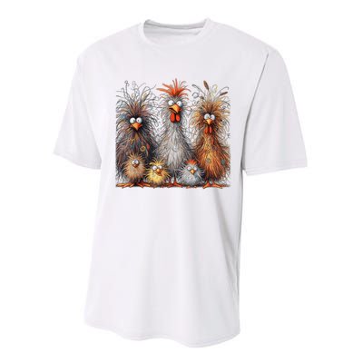 Eagerlys Colorful Funny Chicken Art Crazy Chicken Family Performance Sprint T-Shirt