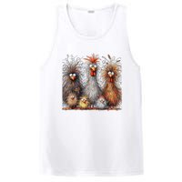 Eagerlys Colorful Funny Chicken Art Crazy Chicken Family PosiCharge Competitor Tank