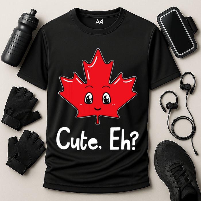 Eh Canadian Flag Maple Leaf Funny Canada Souvenir Tourist Cooling Performance Crew T-Shirt