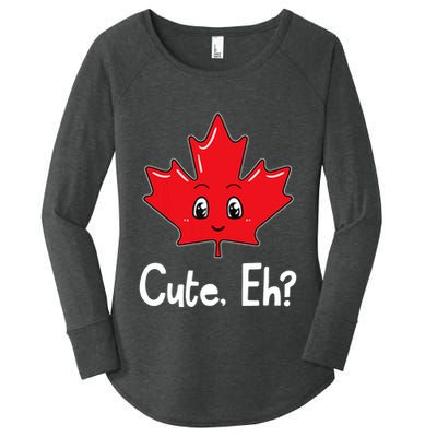 Eh Canadian Flag Maple Leaf Funny Canada Souvenir Tourist Women's Perfect Tri Tunic Long Sleeve Shirt