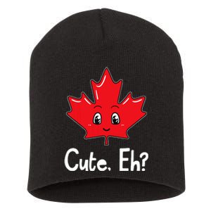 Eh Canadian Flag Maple Leaf Funny Canada Souvenir Tourist Short Acrylic Beanie