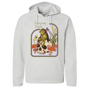 Everybody Croaks Frog Skull Mushroom Everybody croaks Performance Fleece Hoodie