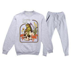 Everybody Croaks Frog Skull Mushroom Everybody croaks Premium Crewneck Sweatsuit Set