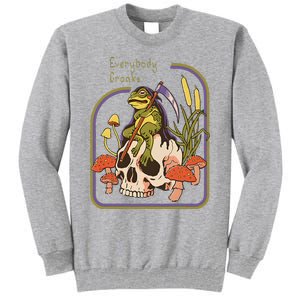 Everybody Croaks Frog Skull Mushroom Everybody croaks Tall Sweatshirt