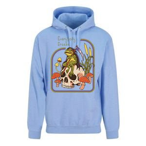 Everybody Croaks Frog Skull Mushroom Everybody croaks Unisex Surf Hoodie