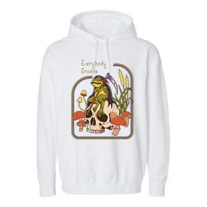 Everybody Croaks Frog Skull Mushroom Everybody croaks Garment-Dyed Fleece Hoodie