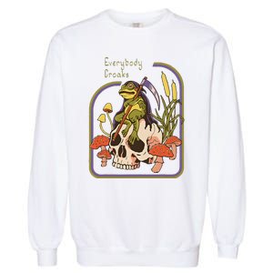 Everybody Croaks Frog Skull Mushroom Everybody croaks Garment-Dyed Sweatshirt