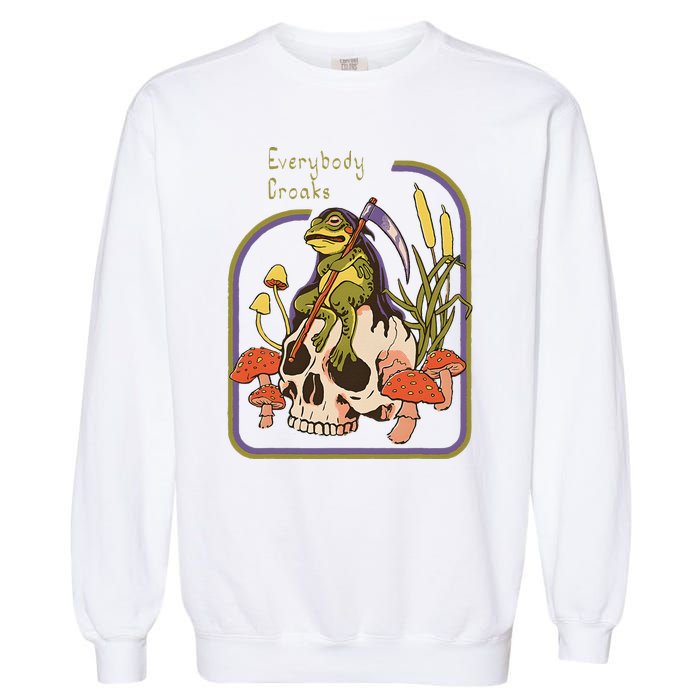 Everybody Croaks Frog Skull Mushroom Everybody croaks Garment-Dyed Sweatshirt