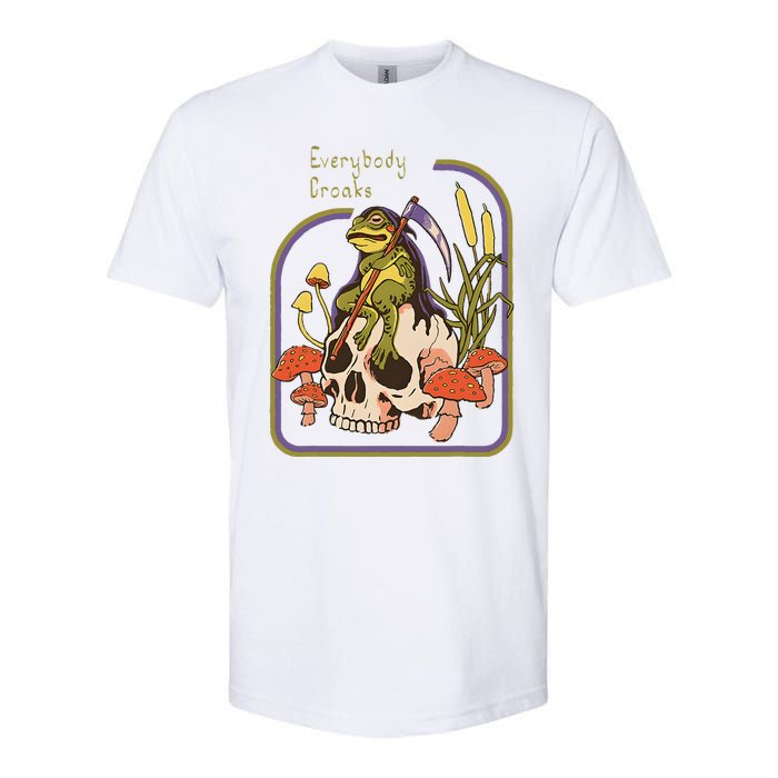 Everybody Croaks Frog Skull Mushroom Everybody croaks Softstyle CVC T-Shirt