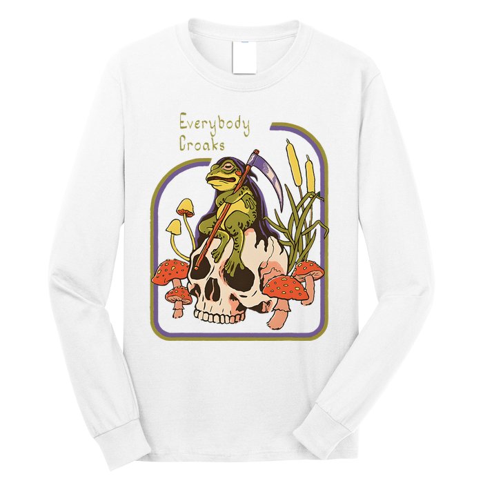 Everybody Croaks Frog Skull Mushroom Everybody croaks Long Sleeve Shirt