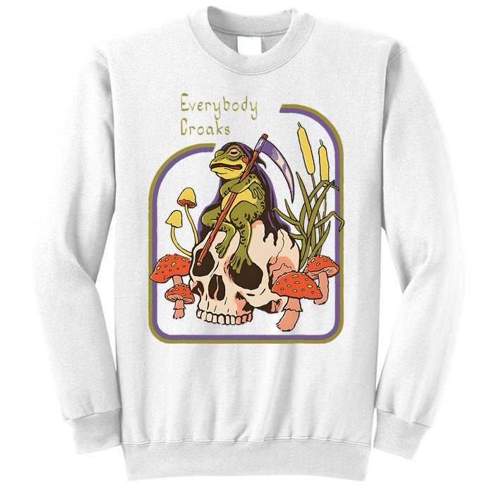 Everybody Croaks Frog Skull Mushroom Everybody croaks Sweatshirt