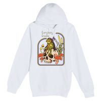 Everybody Croaks Frog Skull Mushroom Everybody croaks Premium Pullover Hoodie