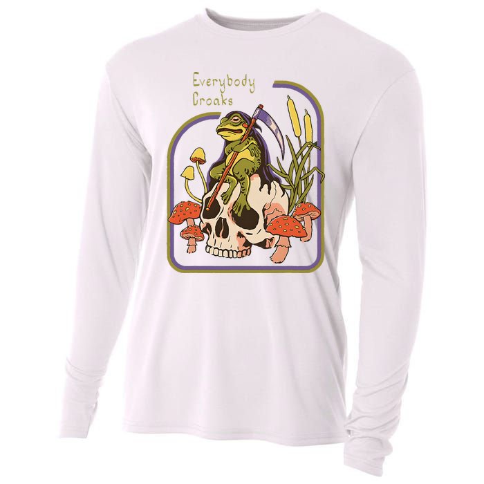 Everybody Croaks Frog Skull Mushroom Everybody croaks Cooling Performance Long Sleeve Crew