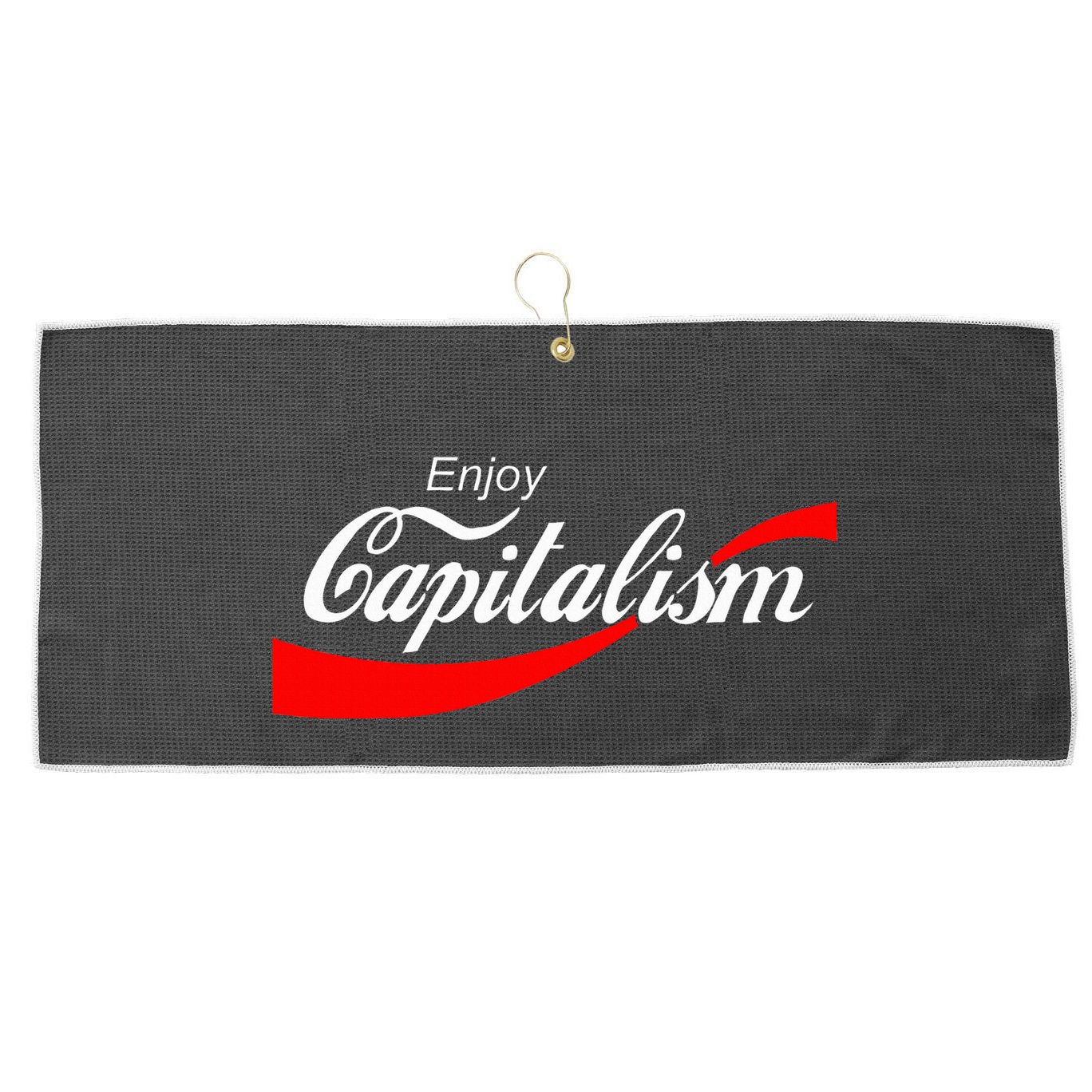 Enjoy Capitalism For American Entrepreneur Large Microfiber Waffle Golf Towel