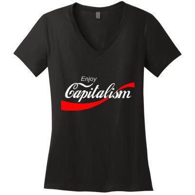 Enjoy Capitalism For American Entrepreneur Women's V-Neck T-Shirt