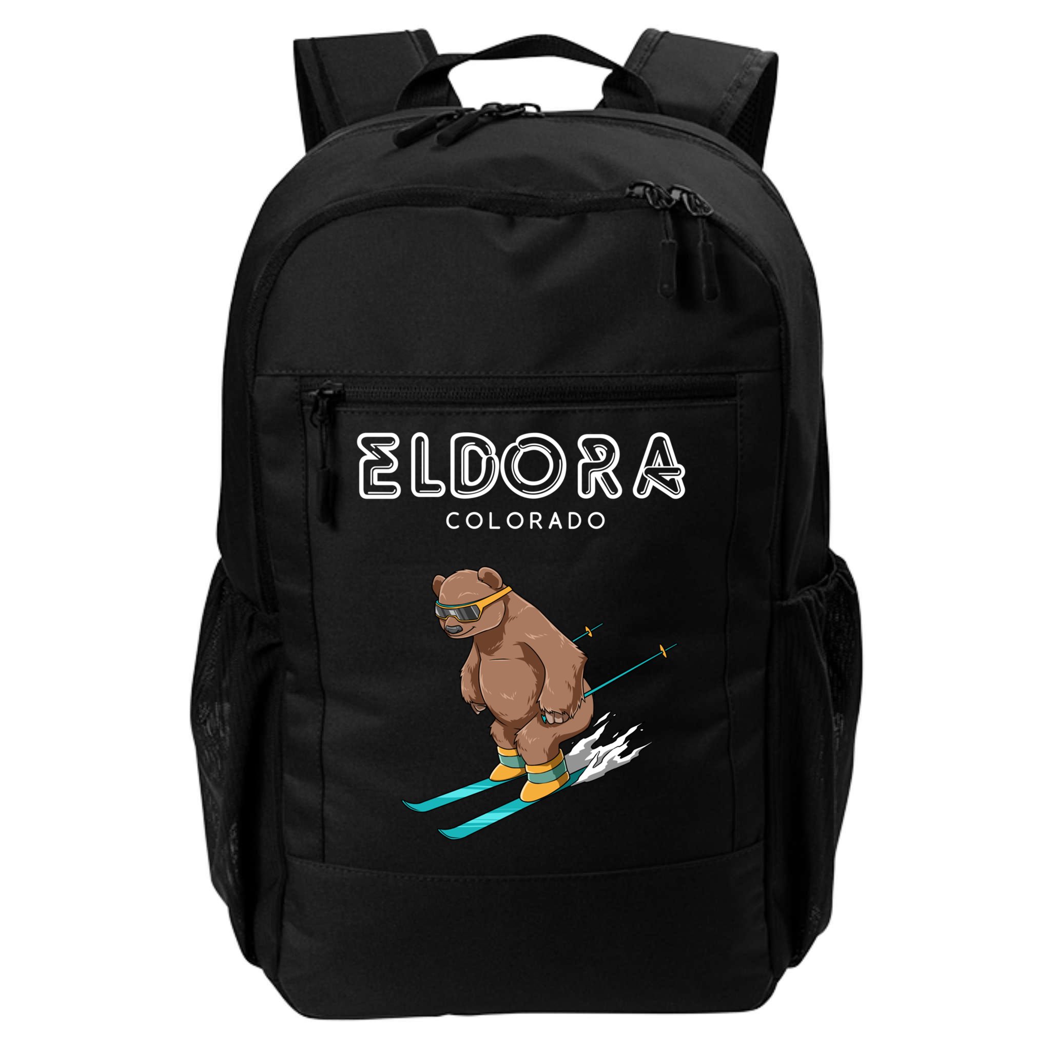 Eldora Colorado Funny Ski Grizzly Bear Gift Backpack