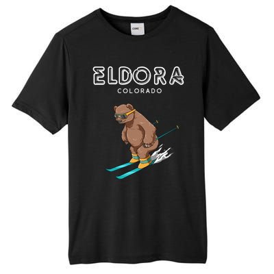 Eldora Colorado Funny Ski Grizzly Bear Gift Tall Fusion ChromaSoft Performance T-Shirt