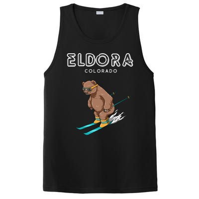 Eldora Colorado Funny Ski Grizzly Bear Gift PosiCharge Competitor Tank