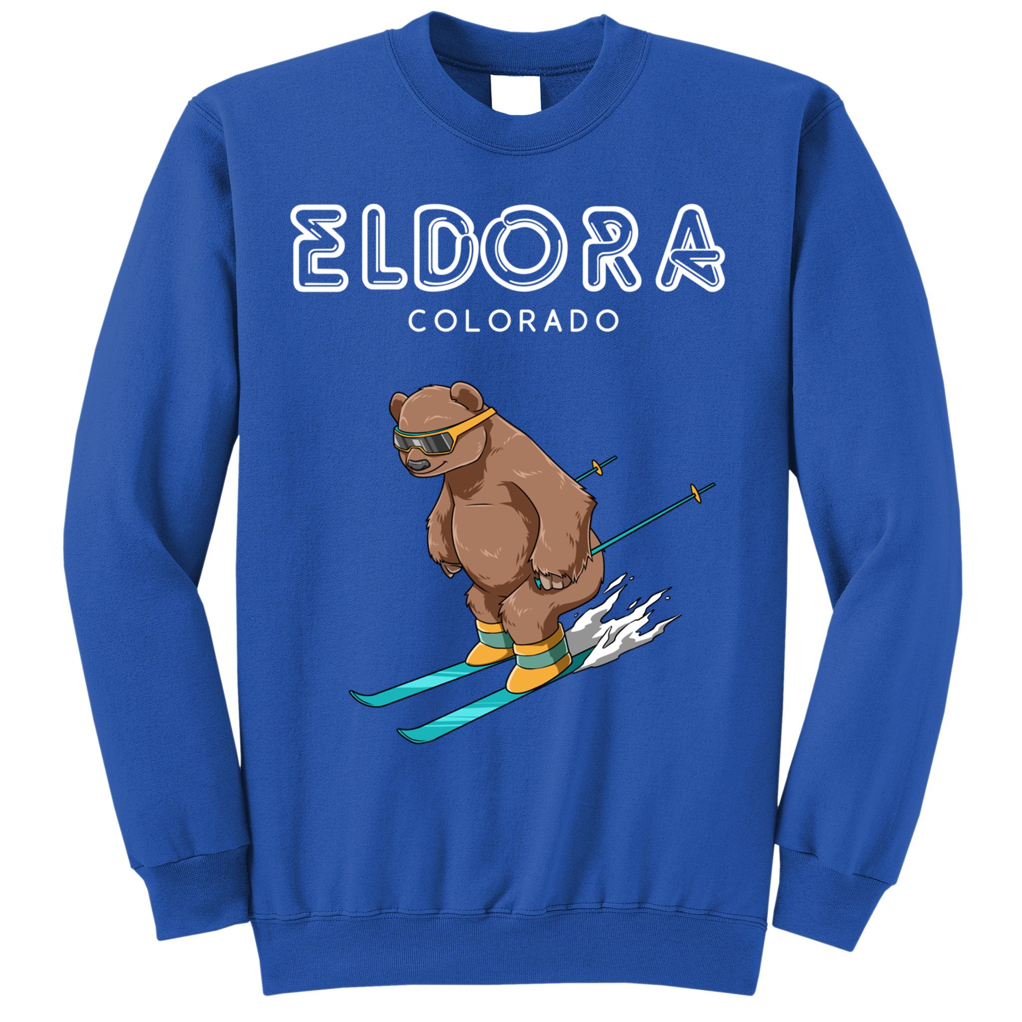 Eldora Colorado Funny Ski Grizzly Bear Gift Sweatshirt