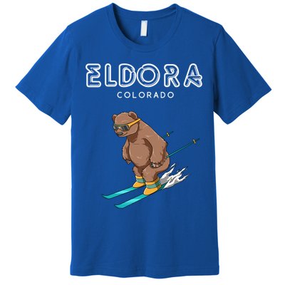 Eldora Colorado Funny Ski Grizzly Bear Gift Premium T-Shirt