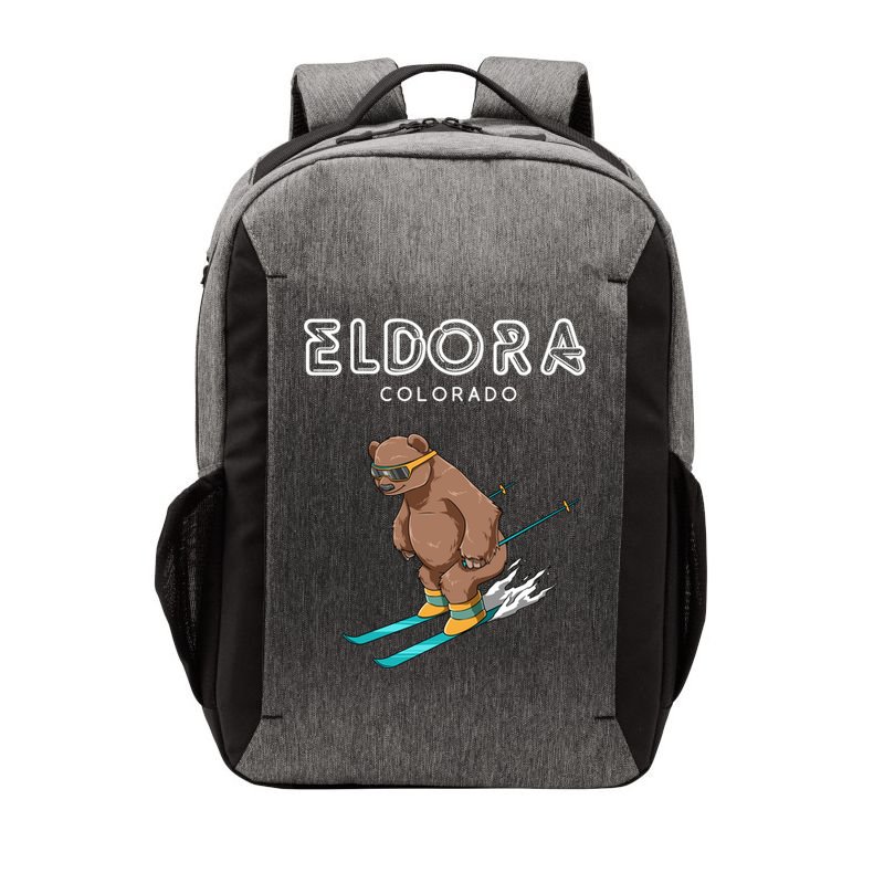 Eldora Colorado Funny Ski Grizzly Bear Gift Vector Backpack
