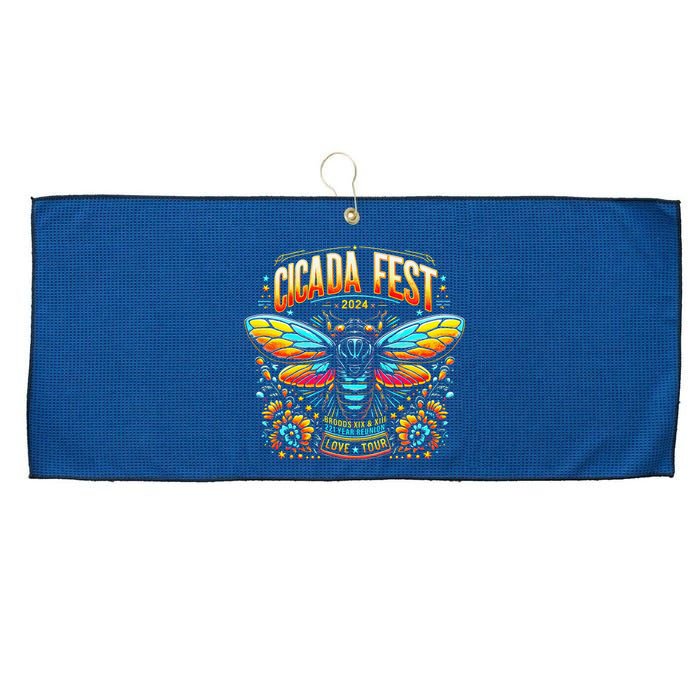 Entomology Cicada Fest 2024 Broods Xix & Xiii Love Tou.R Large Microfiber Waffle Golf Towel