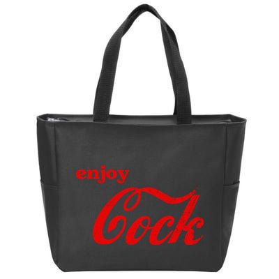 Enjoy Cock Funny Parody Logo Gift Zip Tote Bag